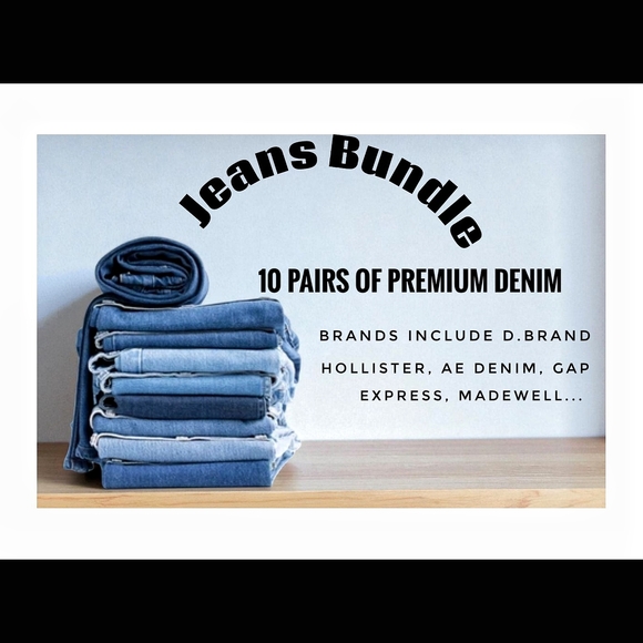 Womens Jeans Bundle- 15 Pairs Of Name Brand Denim Sizes 6-14